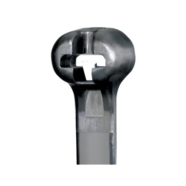 Cable Tie, 12 in L, 3 in Max Bundle Dia., Black, Nylon 6/6, 120 lb Strength, 250 PK